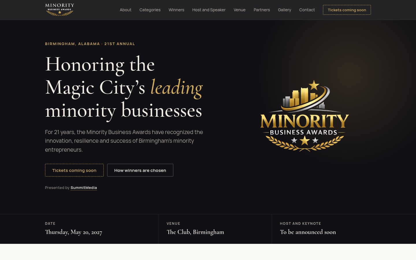 Minority Business Awards website: Honoring the Magic City’s leading minority businesses
